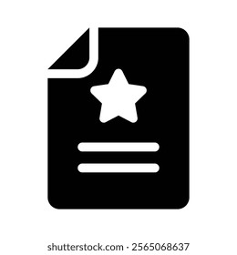 Star on page concept icon of favorite document