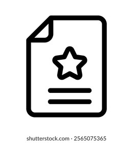 Star on page concept icon of favorite document