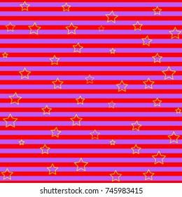Star on pink striped background. Fashion graphic seamless pattern design. Modern stylish abstract texture. Colorful template for prints, textiles, wrapping, wallpaper, etc. Vector illustration
