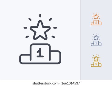 Star On Podium - Pastel Stroke Icons. A professional, pixel-aligned icon.