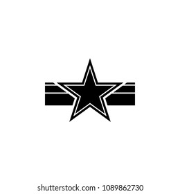 star on the ribbon icon. Element of military for mobile concept and web apps. Detailed star on the ribbon icon can be used for web and mobile. Premium icon on white background