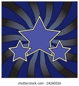 A star on a spiral background with spokes