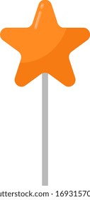 Estrella en una vara, ilustración, vector sobre fondo blanco