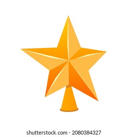 Star on top of the Christmas tree - flat design style single isolated object