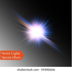 star on a transparent background,light effect,vector illustration. explosion with sparkles.Sun.magic