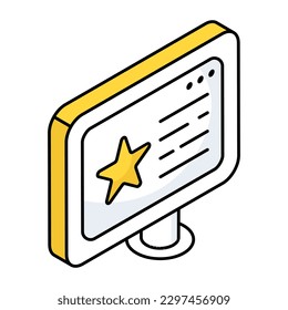 Estrella en página web mostrando el icono de concepto de sitio web favorito 