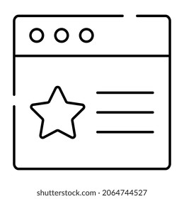 Stern auf der Webseite als Symbol für das Symbol der bevorzugten Website