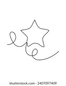 star one line art, vector best line icon.