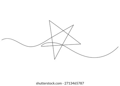 Star one line continuous minimalist outline illustration