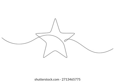 Ilustração de contorno minimalista de desenho de uma linha de estrela