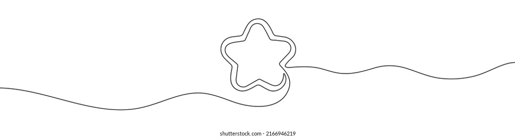 Star one line icon. One line drawing background. Continuous line drawing of star. Vector illustration. Star linear icon