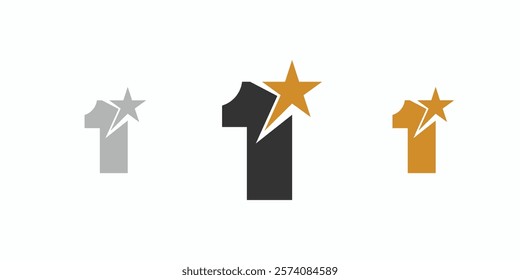 Star One logo design is modern and unique with black and gold accents.