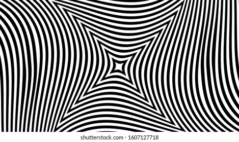 Star optical illusion stripped pattern vector design.