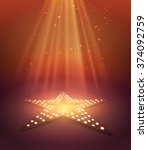 Star orange retro light banner. Vector illustration