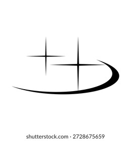 Estrella e ícono de órbita. Ilustración vectorial Espacial Abstractas