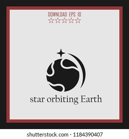 star orboting Earth vector icon