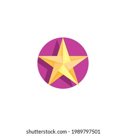 star Origami Flat Icon Isolated On White Background 