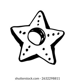 Star ornament doodle hand-drawn vector clip art element illustration.