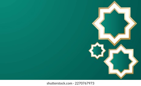 star ornament on green background with free space for ramadan kareem celebration text