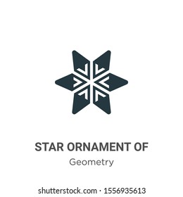 Star ornament of small triangles vector icon on white background. Flat vector star ornament of small triangles icon symbol sign from modern geometry collection for mobile concept and web apps design.