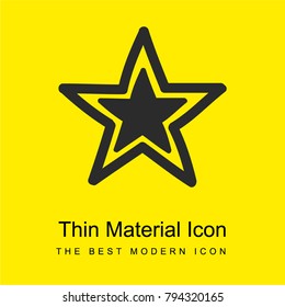 Star outline with black smaller star inside bright yellow material minimal icon or logo design