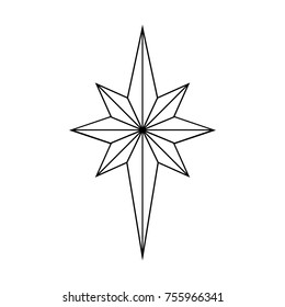 Star outline. Christmas star isolated on white background. Star vector illustration