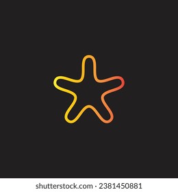 Star, outline geometric symbol simple logo vector