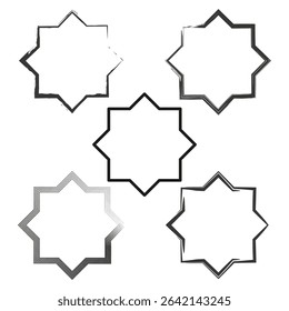 Star outline icon. Geometric sharp shape. Simple vector figure. White background sketch.