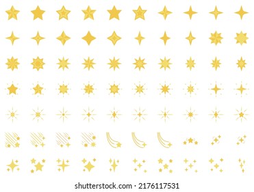 Symbolsatz der Sternenkulisse. Sternsymbol.