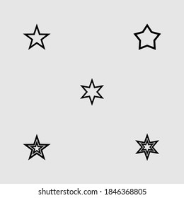 star outline icon set isolated vector illustration