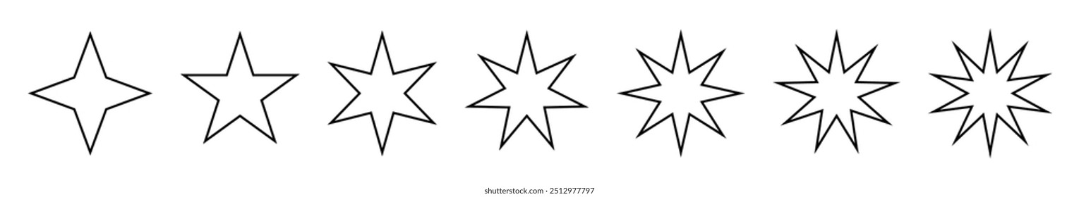star outline icon set. vector illustration