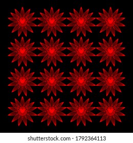 Un patrón de contorno de estrella con efecto Neón rojo