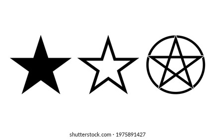 Star - Star Outline - Star Pentagram Vector And Clip Art