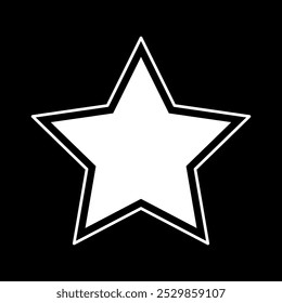 Modelo de forma de contorno de estrela isolado no plano de fundo preto. Ilustração vetorial.