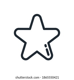 Stern. Outline Stil .Weltraumwissenschaftliche Astronomie Symbol. Vektorgrafik. Schwarze Siluette