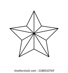 Star outline vector decaration symbol illustration icon. Abstract shape design isolated white line thin element sign.
