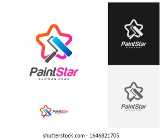 Star paint logo design vector, Creative paint star logo template, Icon symbol
