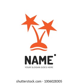 Star palms logotype. Vector logo design. Business concept icon.