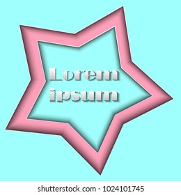 Star. Paper cutting realistic vector illustration. 3d layers. Vector template for banner, card, flyer, poster. 
