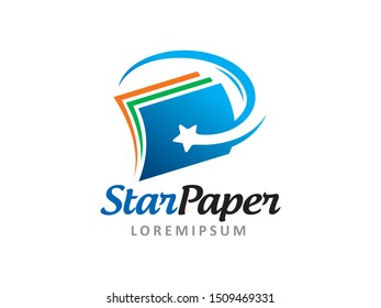 Star paper logo symbol or icon template