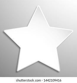 Star paper sheet for a card or invitation. Element for design with shadow