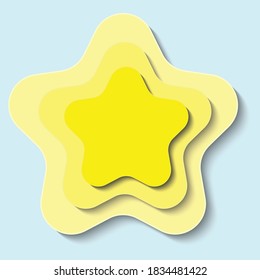 Star papercut layers vector illustration. Cute origami star. Vector card for wish good night sweet dreams.