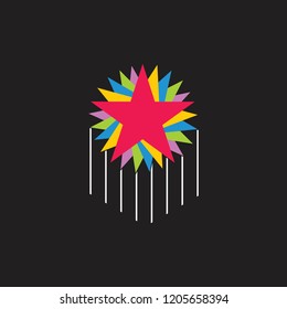 star papers fly design logo vector 