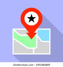 Star park map pin icon. Flat illustration of star park map pin vector icon for web design