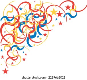 Star Party Streamers Vector Background