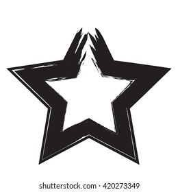 star patriot symbol grunge vector shape