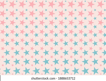 Star pattern background. Colorful stars created on a light pink background.