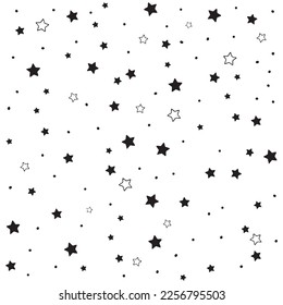 Star Pattern Background. pattern of star doodle. Star hand drawn.