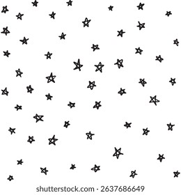 Star Pattern Background. pattern of star doodle. Star hand drawn.	