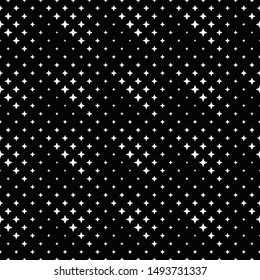 Star pattern background - geometrical monochrome abstract vector graphic design